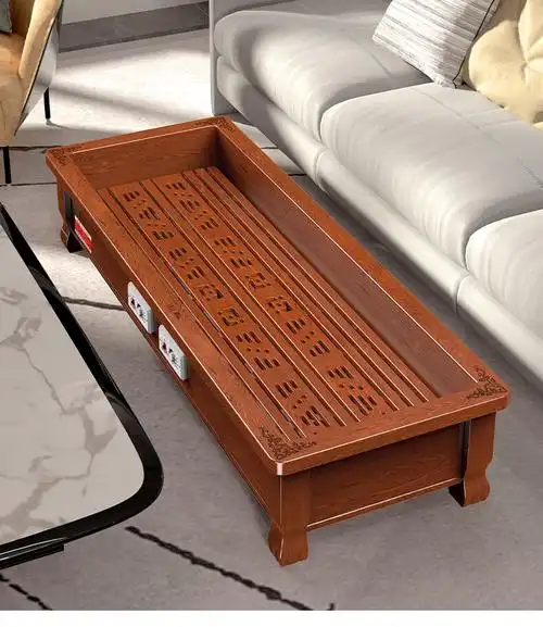 图姆斯 实木取暖器家用烤火炉暖脚神器湖南烤脚长方形烤火箱电火桶pm