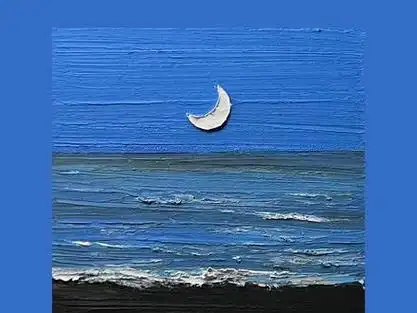 100幅油画棒小画打卡第五十七幅#油画棒真好玩 #油画棒入门教程 #蓝色