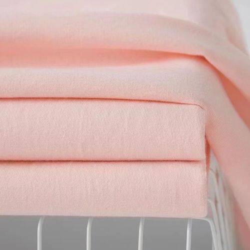 少女樱花粉色 200g重磅精梳棉纯色圆领短袖t恤水蜜桃粉红显瘦上衣