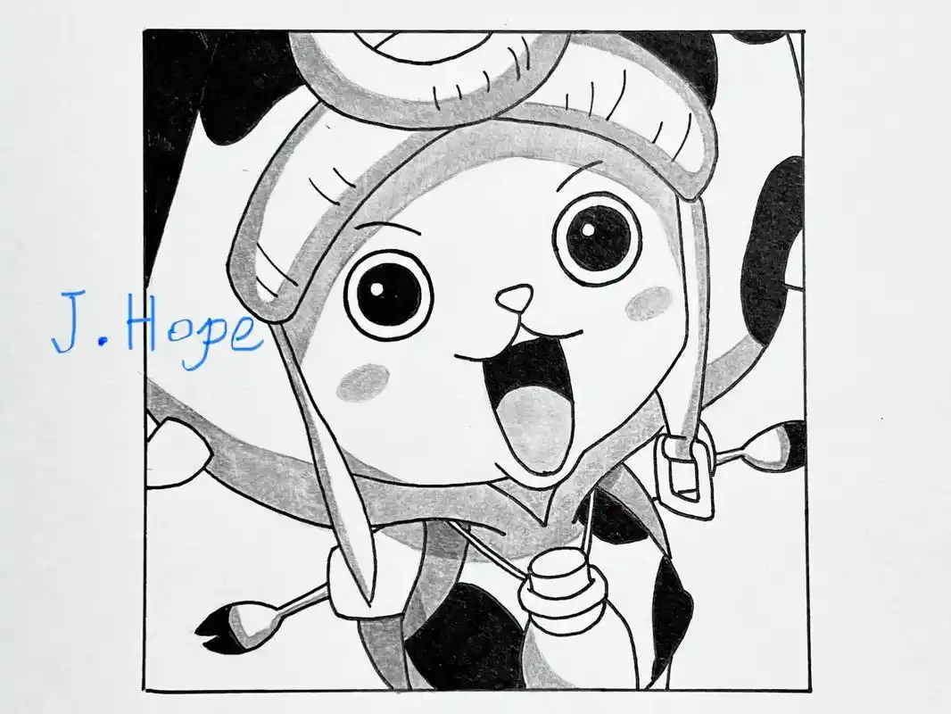 手把手教你画海贼王乔巴,建议点赞收藏,先马后用哦#海贼王 # - 抖音