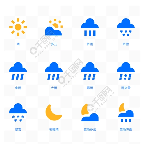 天气预报图标天气信息状态icon查看图片