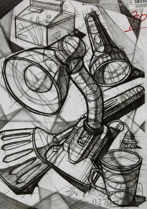 2014年四川美术学院优秀试卷(设计素描组合优秀试卷)(48)