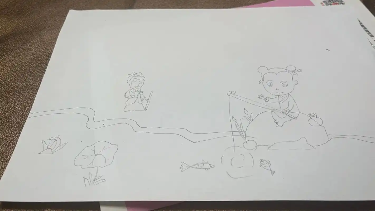 小儿垂钓诗配画 #手抄报作业 真不知道是谁发明的这个,简直 - 抖音
