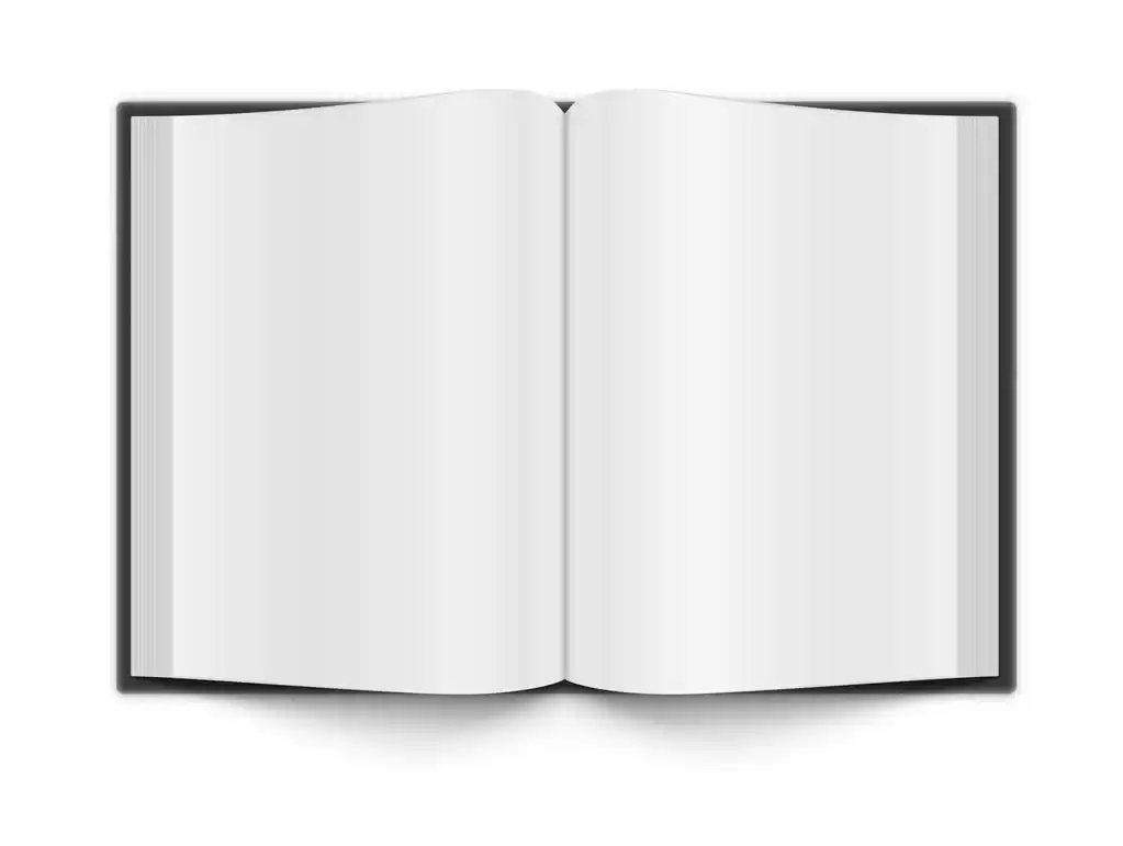 书籍模板,空白书页上白色的影子.eps 10.完全透明.可以使用任何背景.
