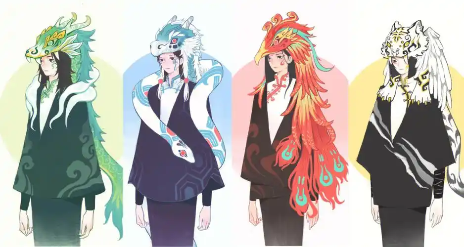 灵感源于四象,神兽头饰8215#插画  #我是原创插画师  #四大神兽