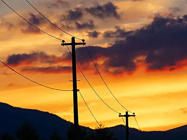 电线杆,日落