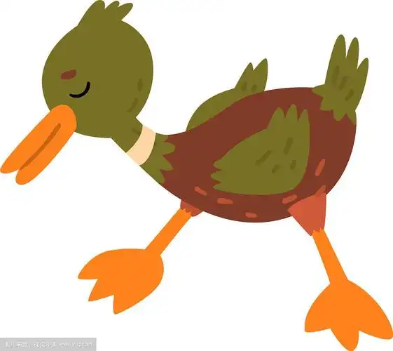 可爱有趣的公野鸭卡通人物