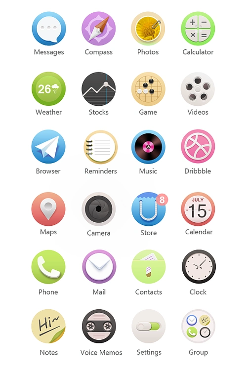 常用手机ui图标设计