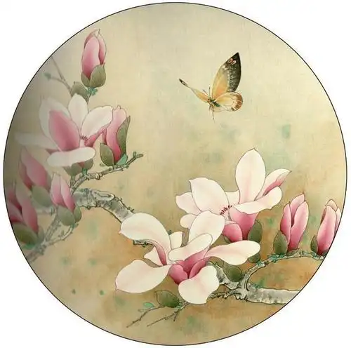 季阑工笔花鸟圆扇面29幅,色稿 白描,喜欢的收藏关注