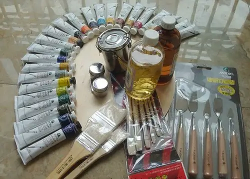 晒下自己的油画材料