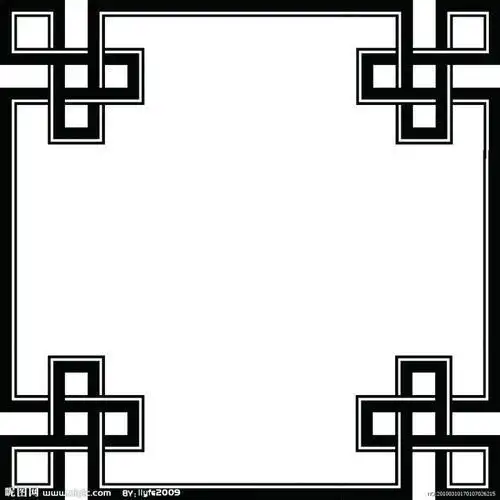 中国复古门框简笔画古风圆形窗子简笔画