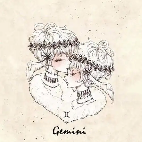 双子座简笔画双子座简笔画少女