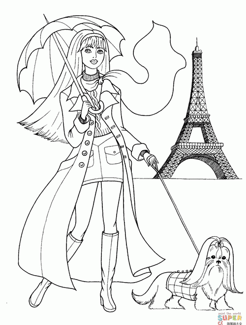 法国女孩_人物简笔画_简笔画大全