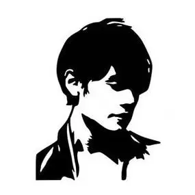 周杰伦黑白侧脸头像剪影