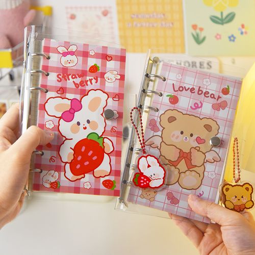 三年二班活页手账本高颜值手帐本可爱少女心透明软壳手杖笔记本子