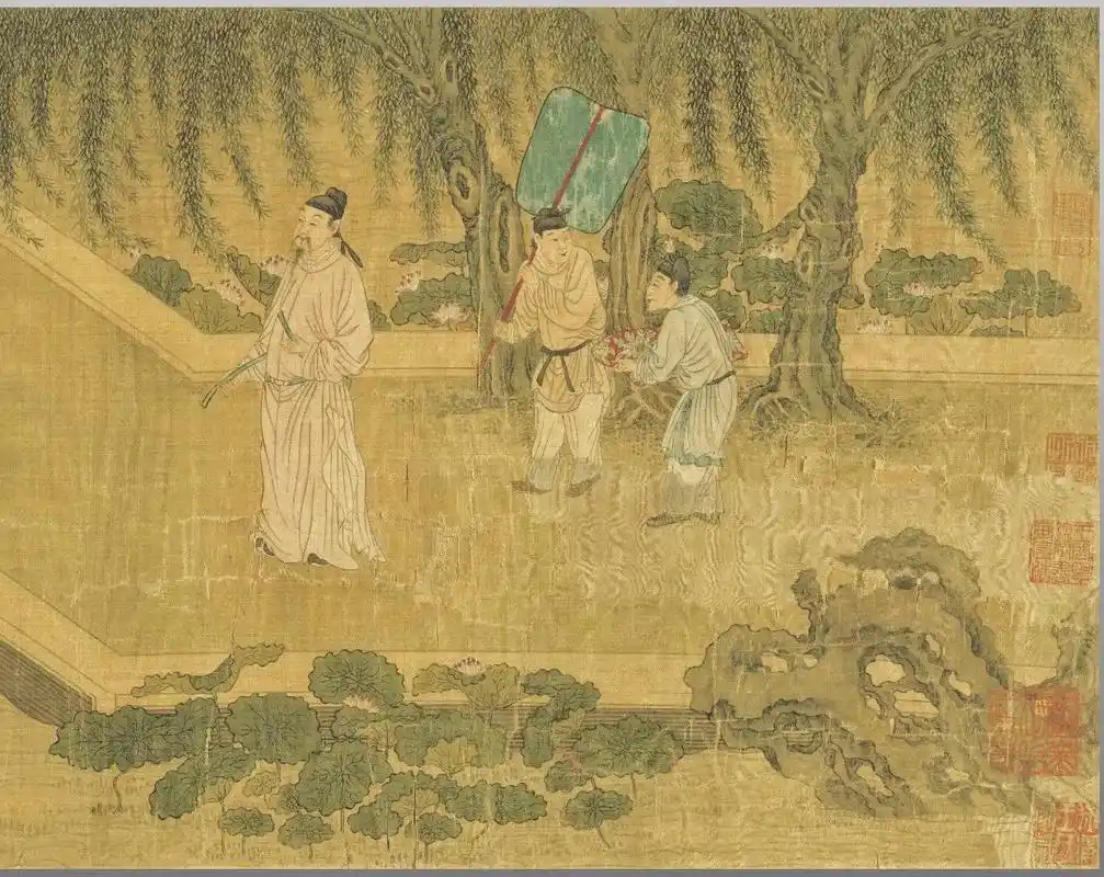 宋刘松年十八学士图卷,是南宋画家刘松年所做人物画.