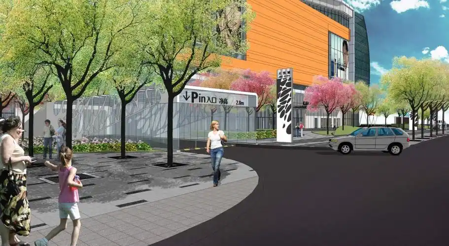 时尚购物)-a07沿街绿化景观效果图