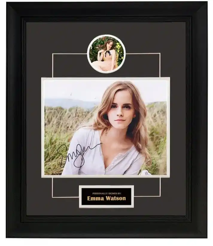 艾玛沃特森 #emmawatson 亲笔签名 照片裱框 含 - 抖音