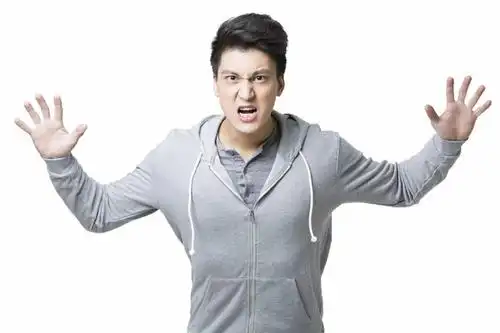 横图,抠图,白色背景,正面,北京,中国,亚洲,仅一个男性,仅一个人,生气