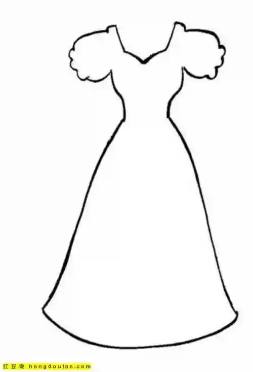 13张4到10岁女孩子最喜欢的芭蕾公主的裙子卡通涂色简笔画