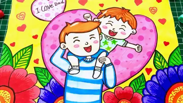 父亲节快乐!父亲节主题儿童画,画一幅送给辛苦的爸爸吧!