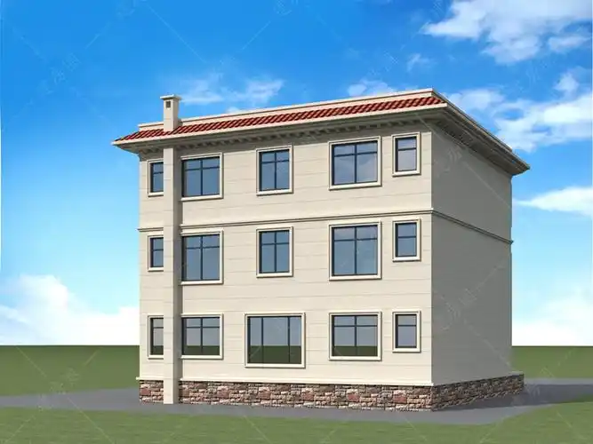 三层平屋顶欧式自建房设计图-建房圈