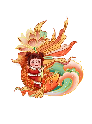 中国风女孩插画矢量图免费下载_png免抠元素模板-千图网