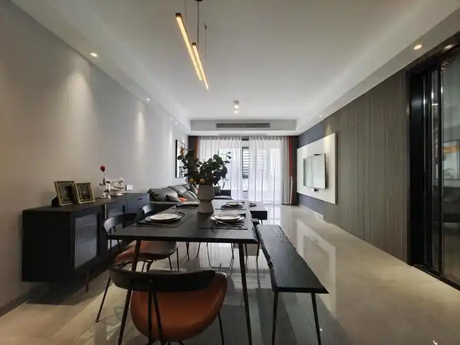 138㎡现代极简风格大平层这个客厅也太时尚了吧