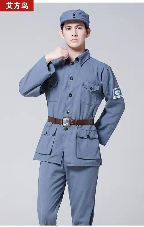 红服成人八路军舞台服装男女话剧新四军抗战表演服装绿色145cm155cm