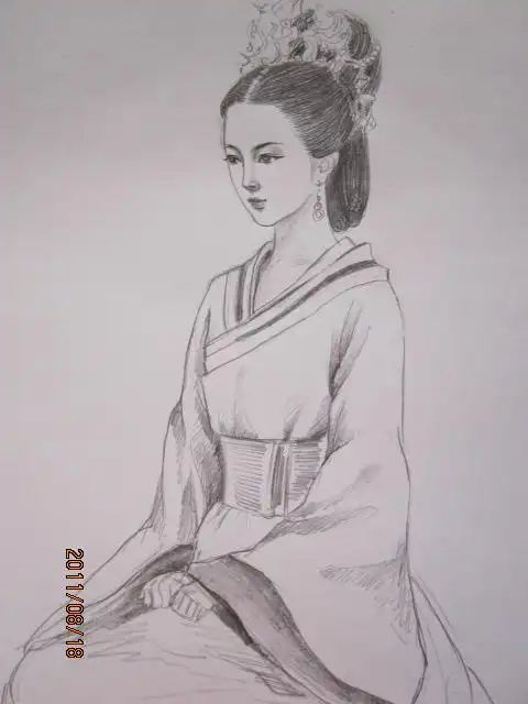 画古代美女简笔画贴吧