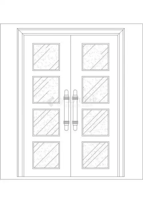 某双扇门cad节点施工设计图