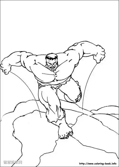 绿巨人填色图片绿巨人图片超级英雄简笔画