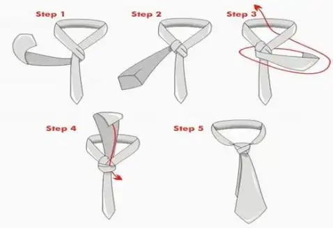 六,交叉结:  适用于小领带,很漂亮但打起来很麻烦.