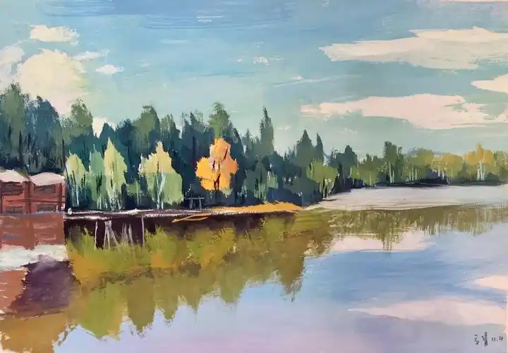 大视觉画室学生色彩风景课作品欣赏