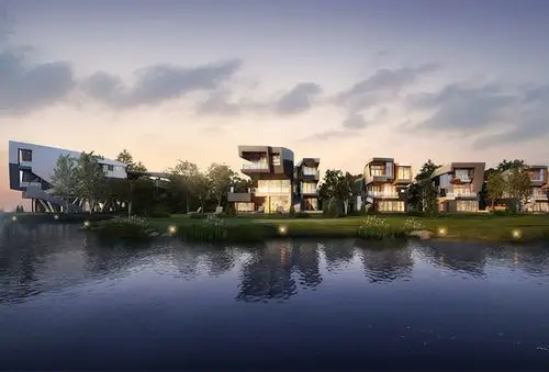 成都麓湖生态城黑玉岛住宅景观