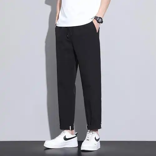 2024新款男裤休闲男高档时尚潮牌舒适透气薄款百搭直筒男款哈伦裤