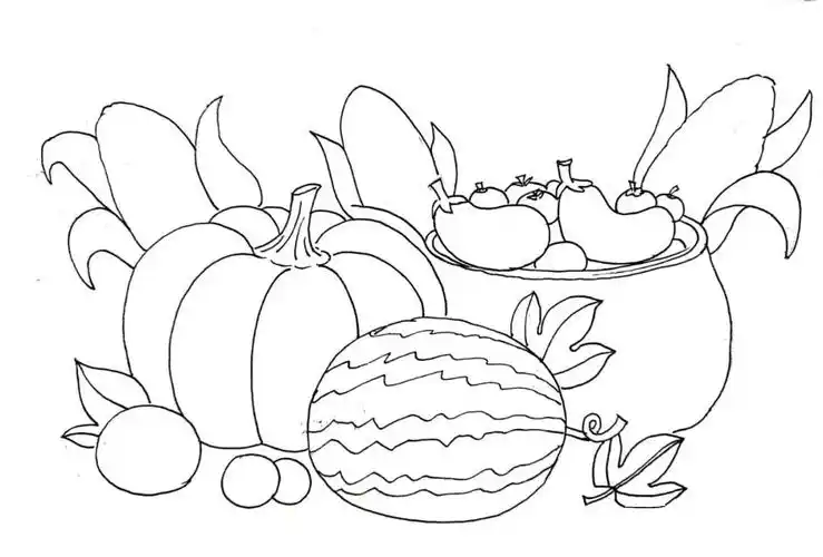 秋天丰收的场景怎么画简单