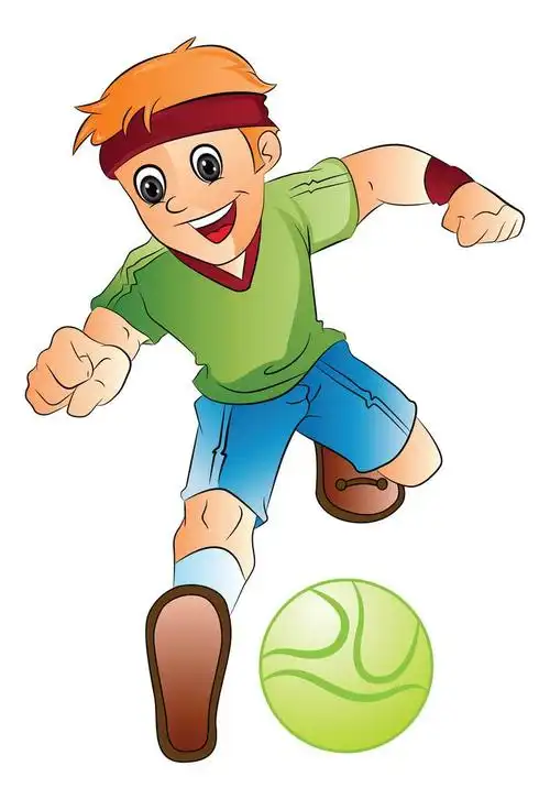 男孩踢足球,图,男孩踢足球,矢量图