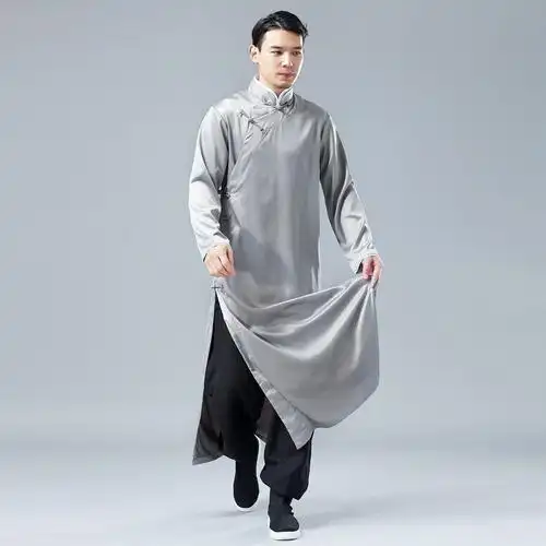 褂子 民国 男旗袍中式长衫唐装绸面新郎礼服古装盘扣长袍外套先生褂子