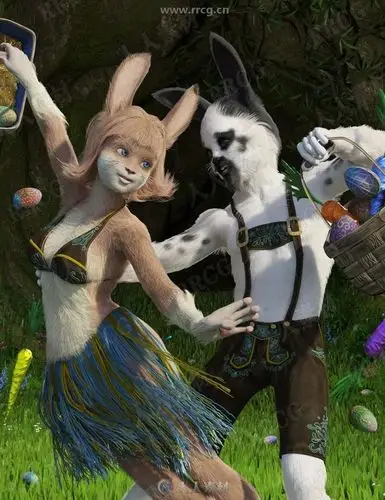 人形兔子完整男女性角色3d模型合集