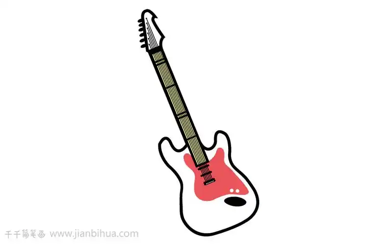 儿童简笔画贝斯的画法_乐器简笔画