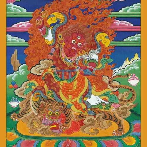 忿怒莲师莲花生大士普巴金刚愤怒莲师菩萨佛画像唐卡相纸双面塑封