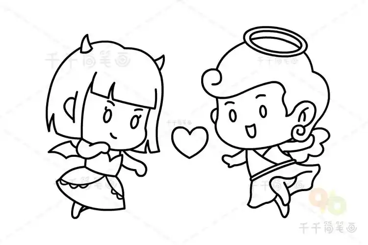 双子座简笔画图片