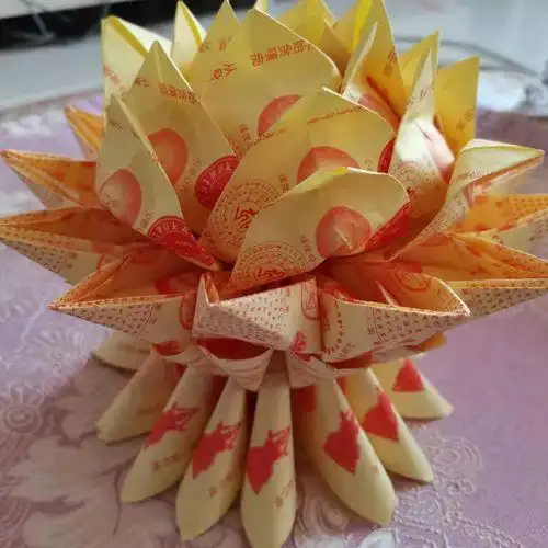 折纸莲花底座盆箔纸镭射佛教祭祀用烧纸手工折叠10个包邮佛教手工折