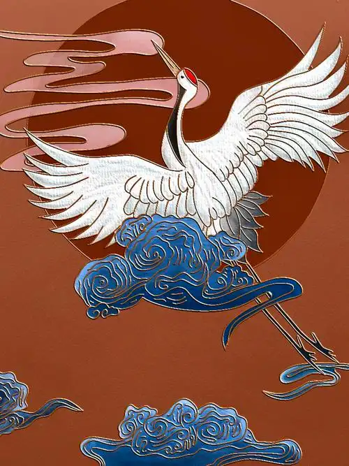 掐丝珐琅画仙鹤