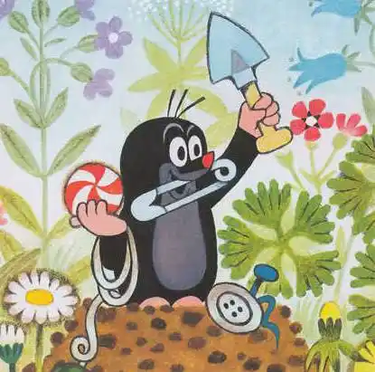 鼹鼠在森林里跑啊跑,突然,老鼠毛蹄在一朵大蘑菇后面问他:"哎,鼹鼠