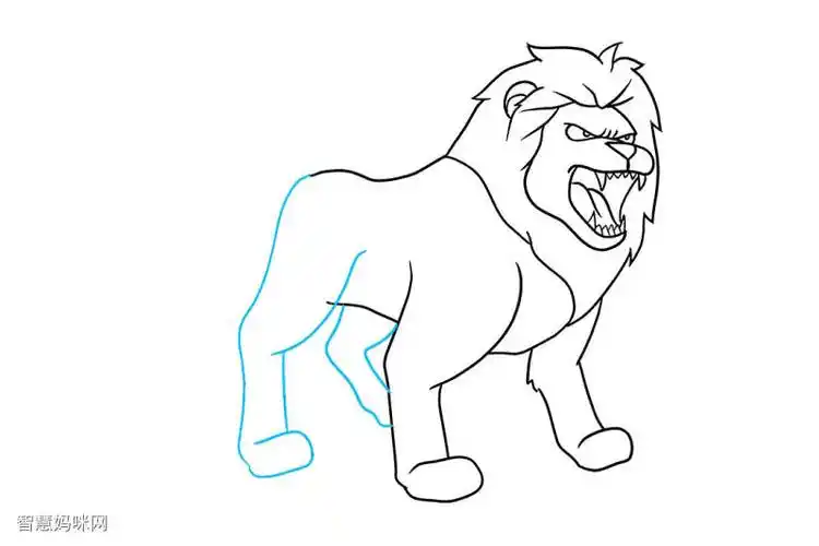如何画凶猛的狮子简笔画