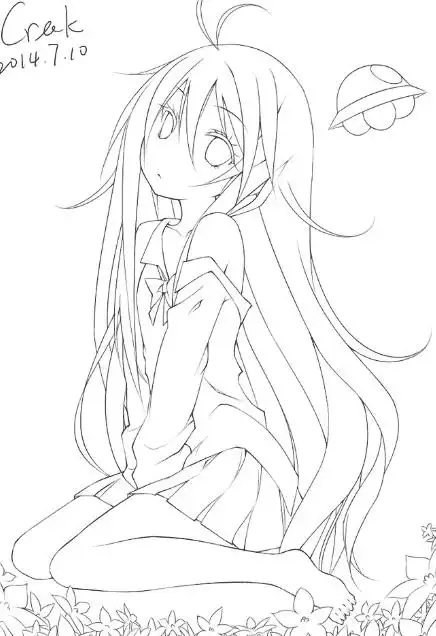 动漫人物女生铅笔画简单图片大全