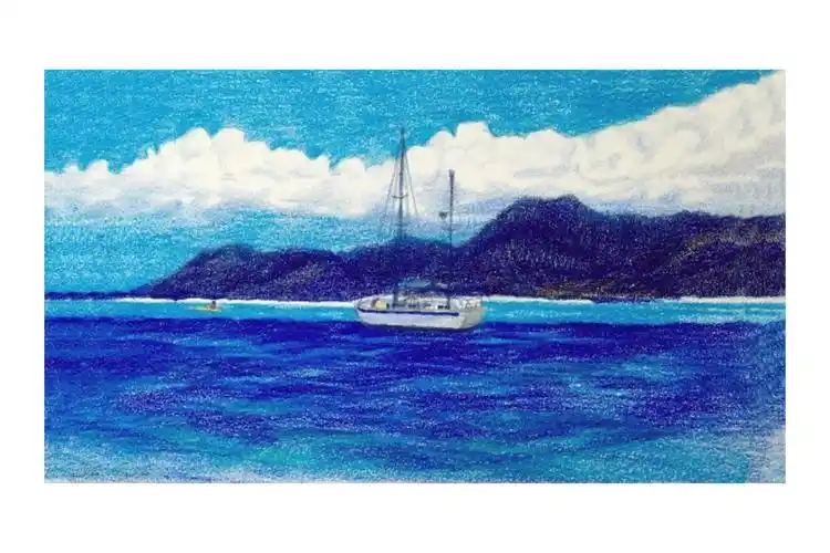 彩铅手绘风景插画