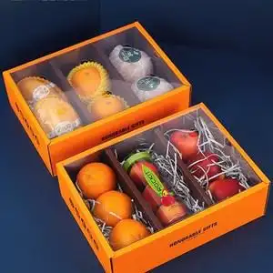 礼品盒橙子混搭盒子枇杷通用高档空礼盒透明盖u水果包装盒水果